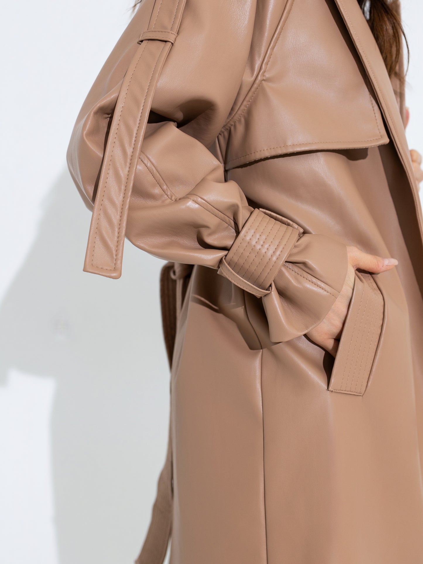 GABRIELLE LEATHER TRENCH COAT